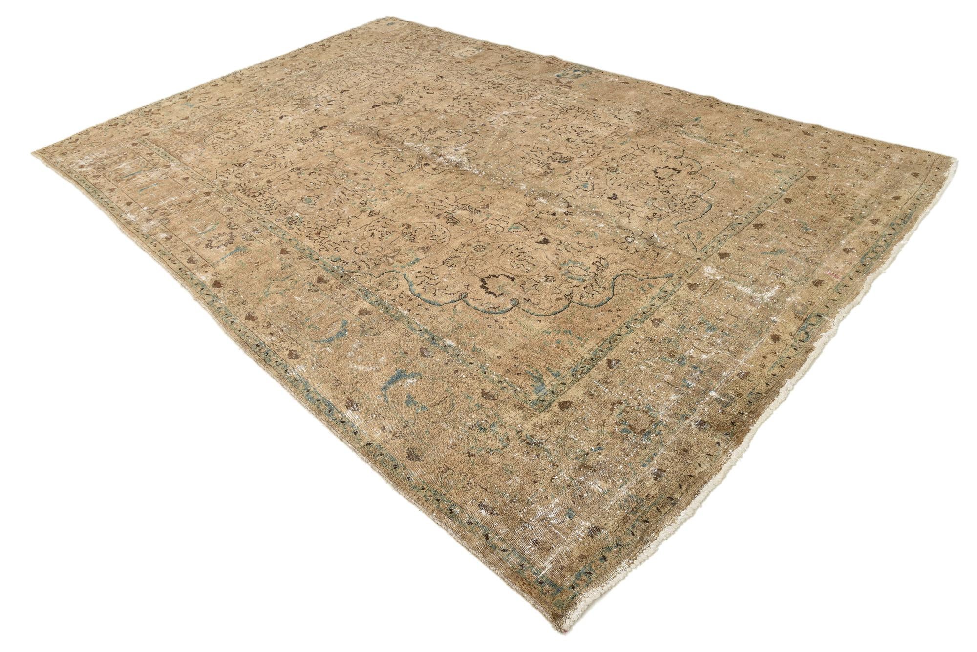 7' 10 x 12' 1 Hand Knotted Ultra Vintage Persian Wool Rug