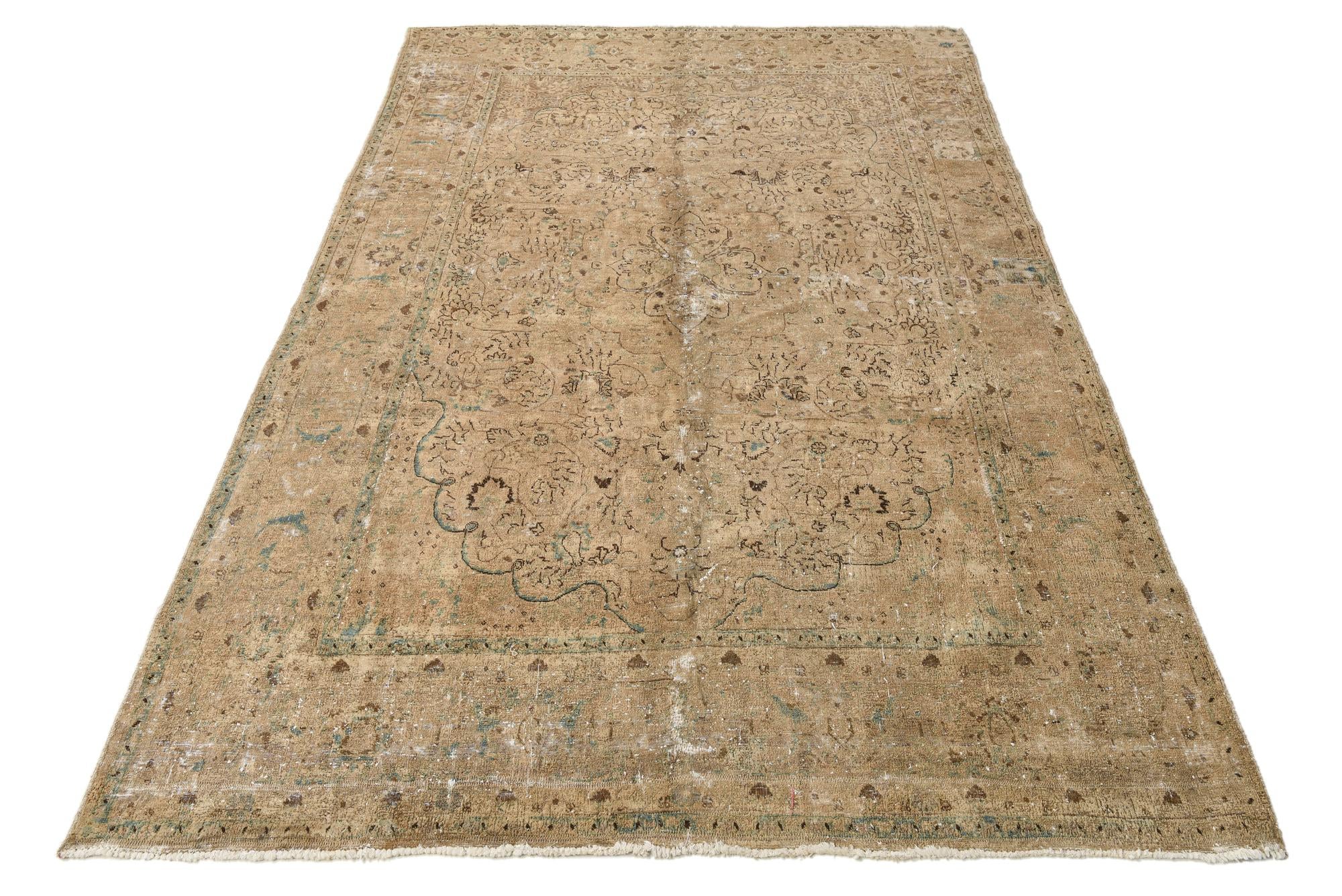 7' 10 x 12' 1 Hand Knotted Ultra Vintage Persian Wool Rug
