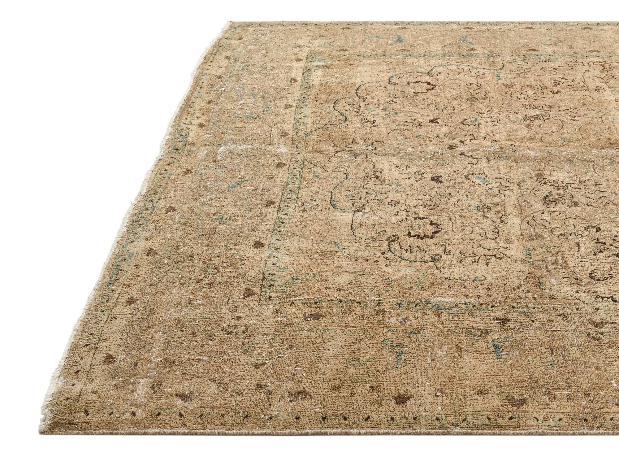 7' 10 x 12' 1 Hand Knotted Ultra Vintage Persian Wool Rug