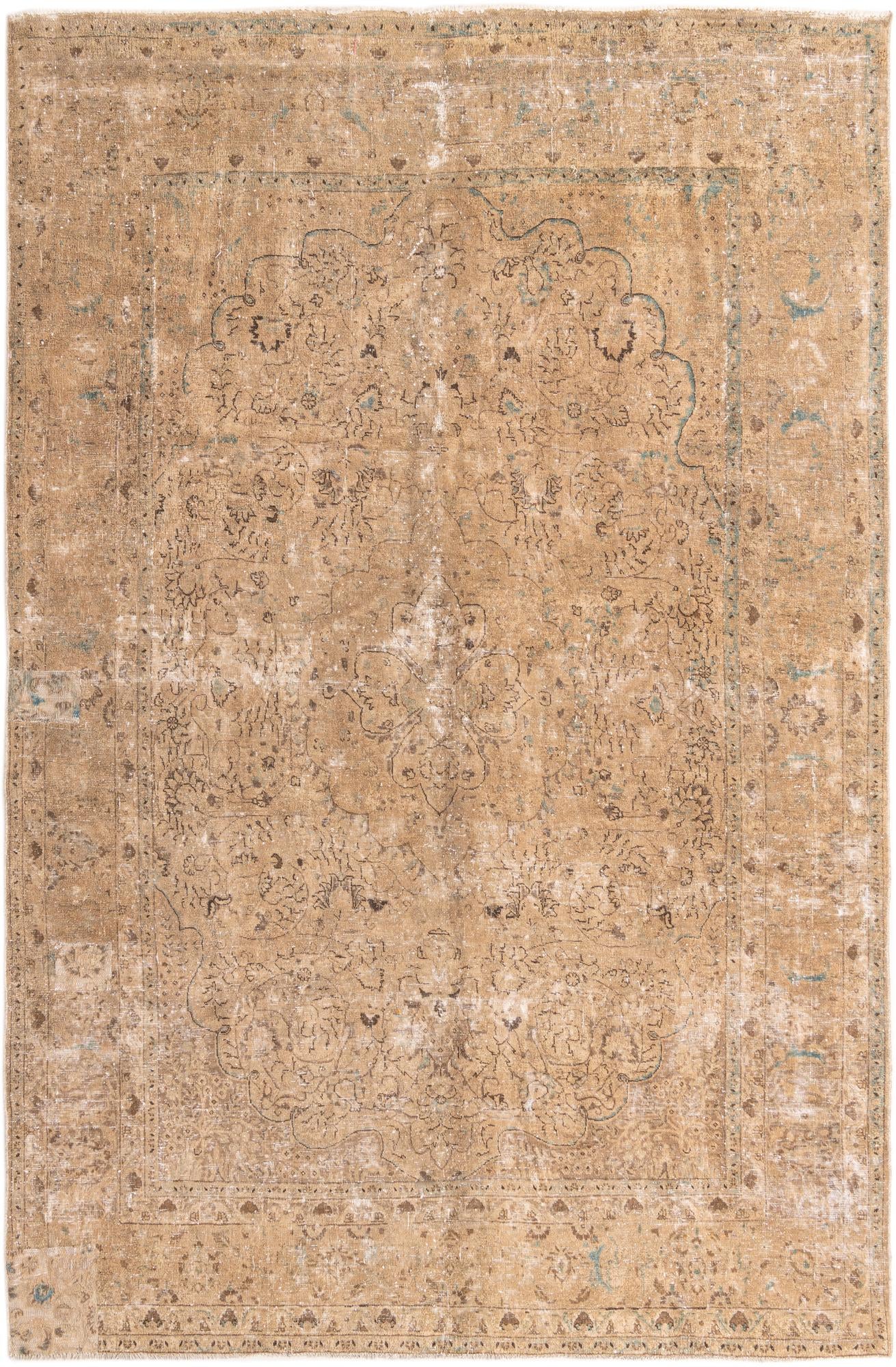 7' 10 x 12' 1 Hand Knotted Ultra Vintage Persian Wool Rug