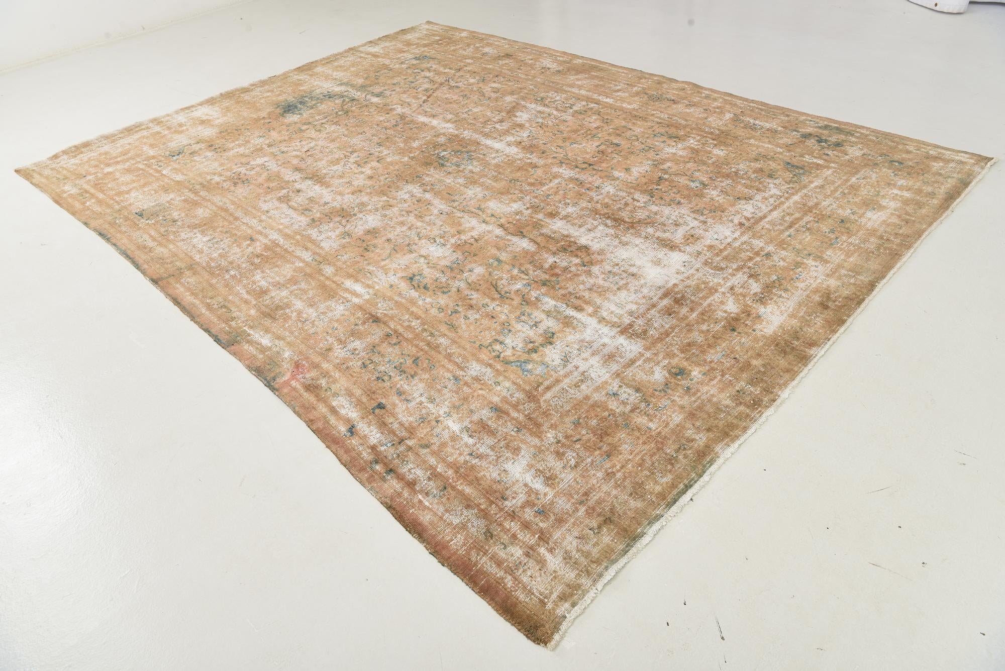 9' 7 x 12' 5 Hand Knotted Ultra Vintage Persian Wool Rug