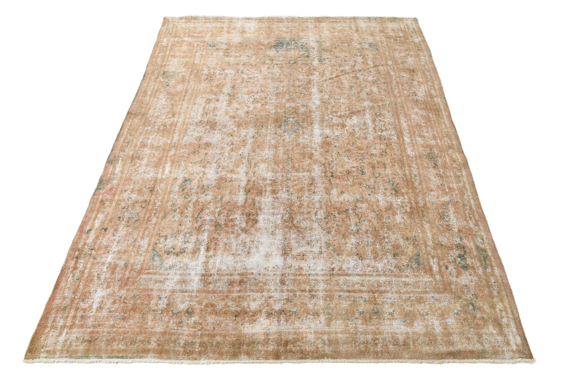 9' 7 x 12' 5 Hand Knotted Ultra Vintage Persian Wool Rug