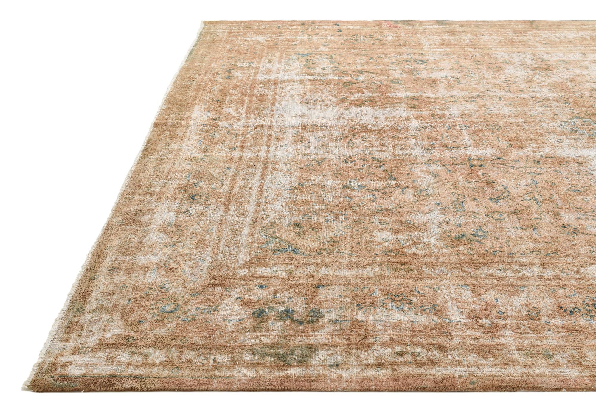 9' 7 x 12' 5 Hand Knotted Ultra Vintage Persian Wool Rug