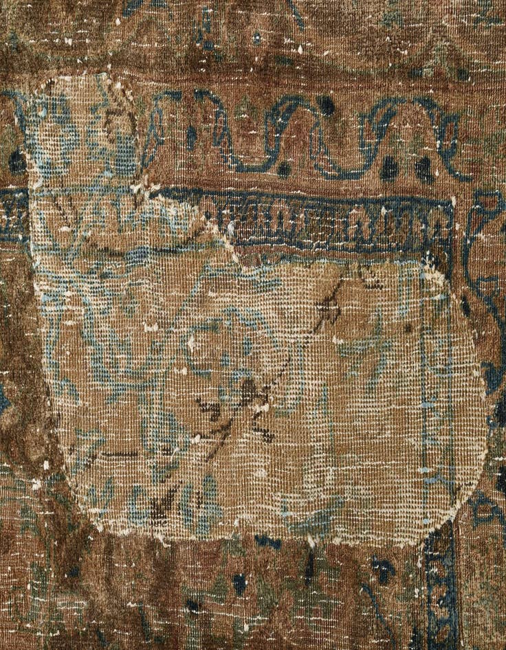 Detail image of 9' 5 x 11' 2  Hand Knotted Ultra Vintage Persian Wool Rug