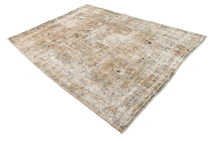 6' 8 x 9' 4 Hand Knotted Ultra Vintage Persian Wool Rug