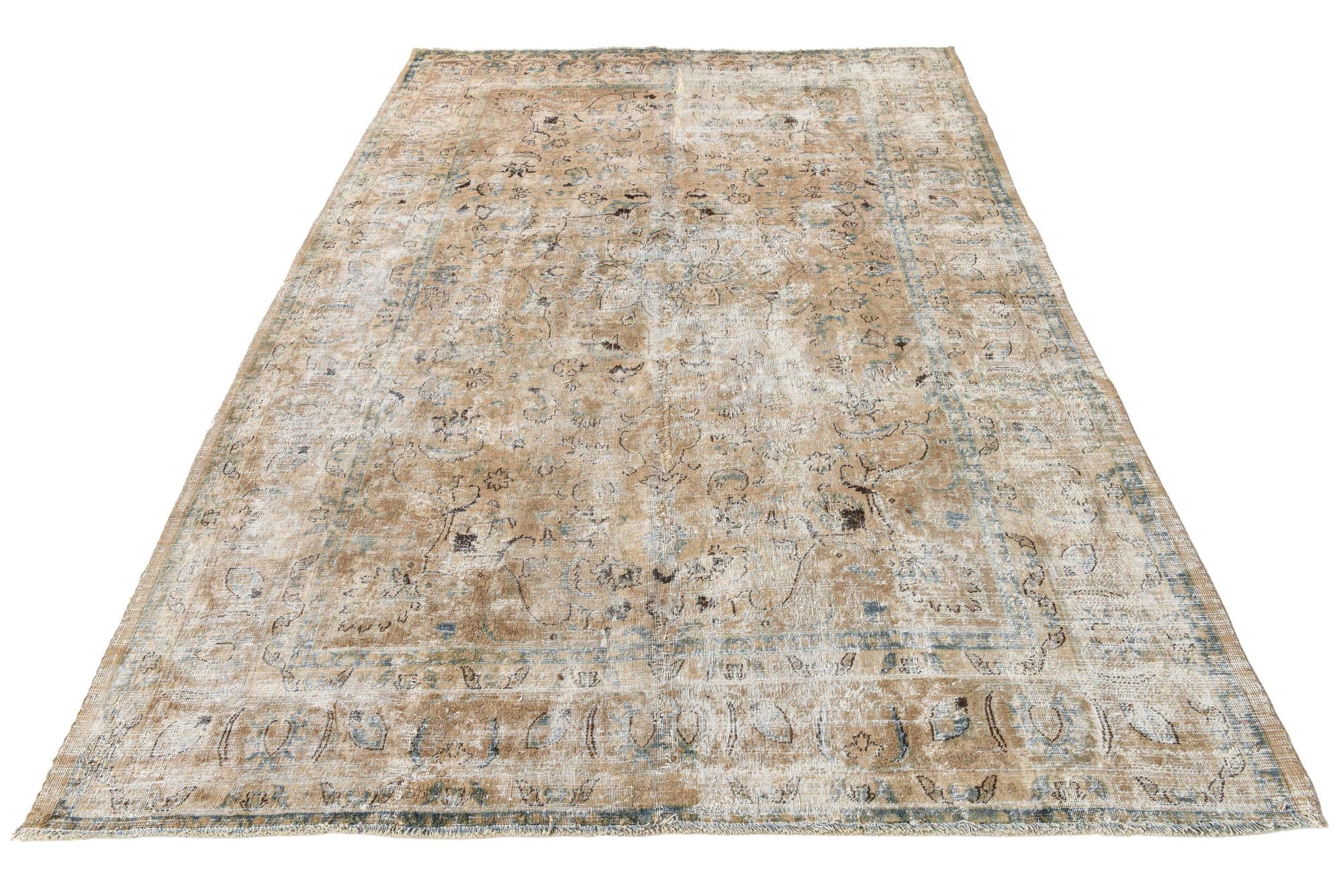 6' 8 x 9' 4 Hand Knotted Ultra Vintage Persian Wool Rug
