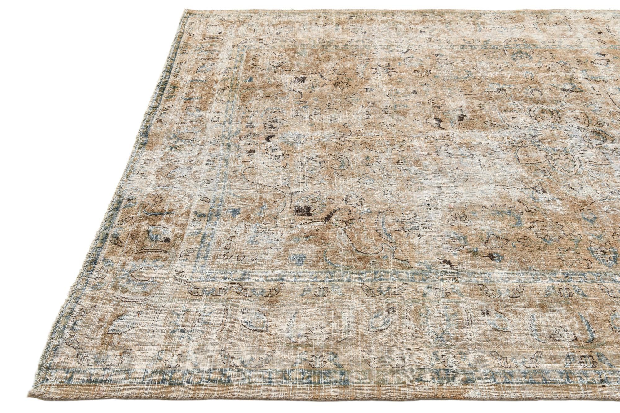 6' 8 x 9' 4 Hand Knotted Ultra Vintage Persian Wool Rug