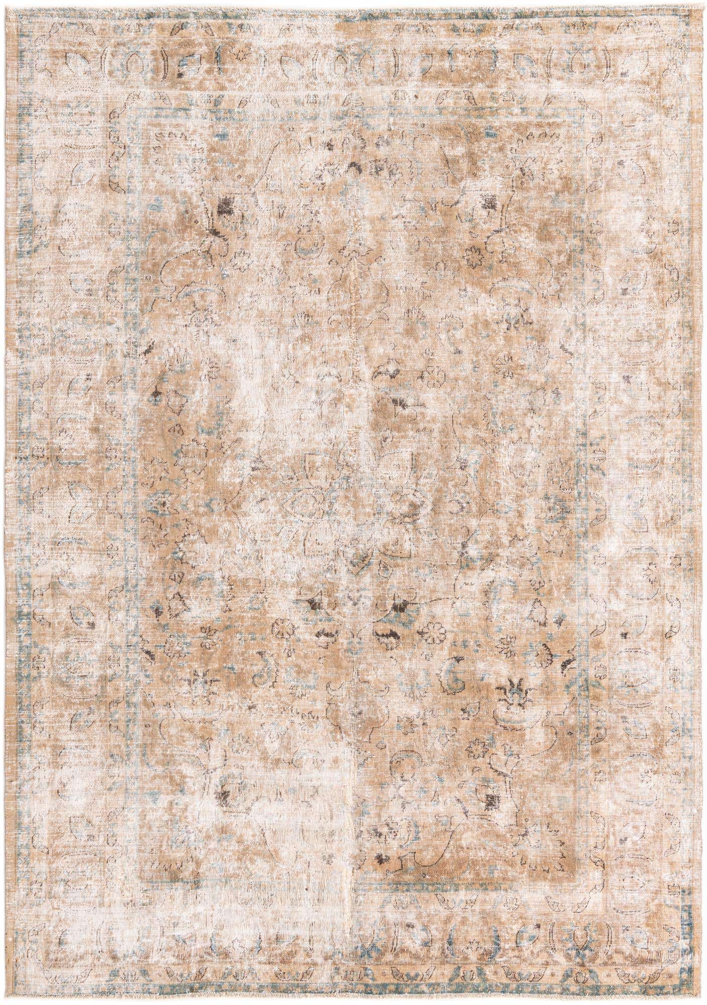 6' 8 x 9' 4 Hand Knotted Ultra Vintage Persian Wool Rug