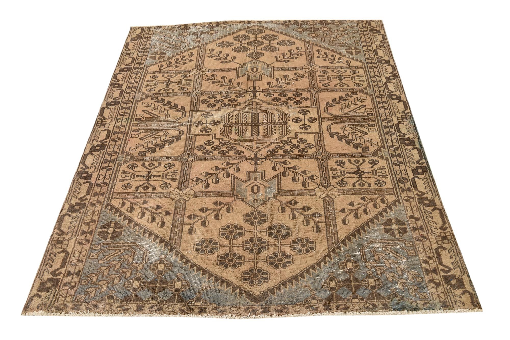 4' 9 x 6' Hand Knotted Ultra Vintage Persian Wool Rug
