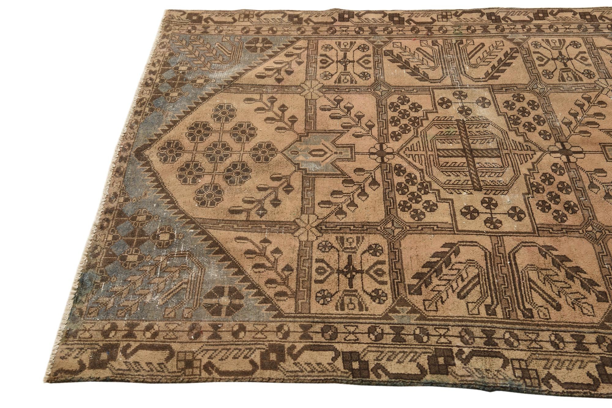 4' 9 x 6' Hand Knotted Ultra Vintage Persian Wool Rug