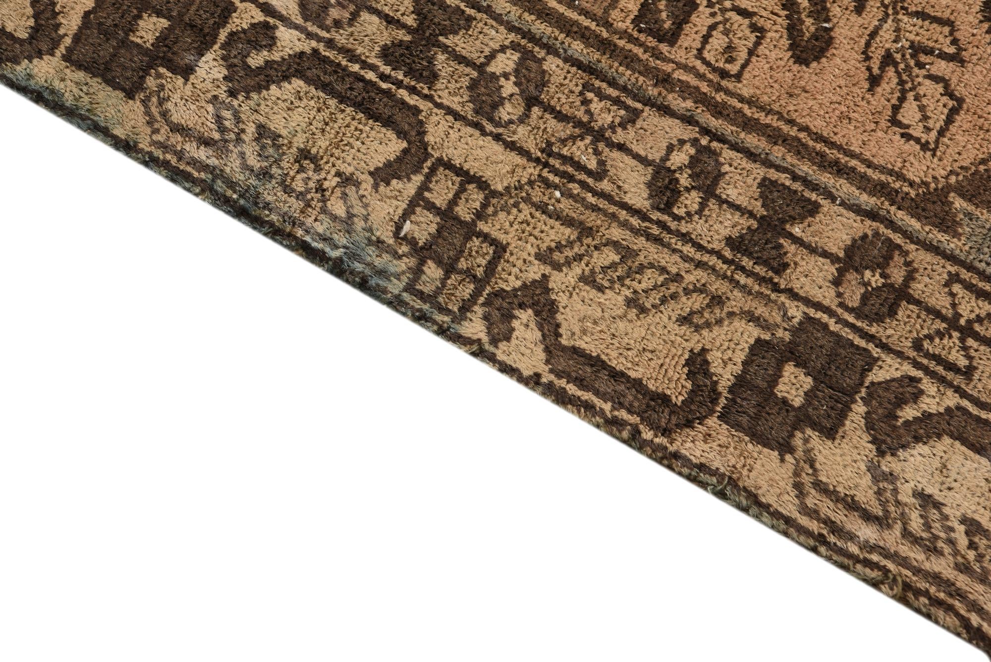 4' 9 x 6' Hand Knotted Ultra Vintage Persian Wool Rug