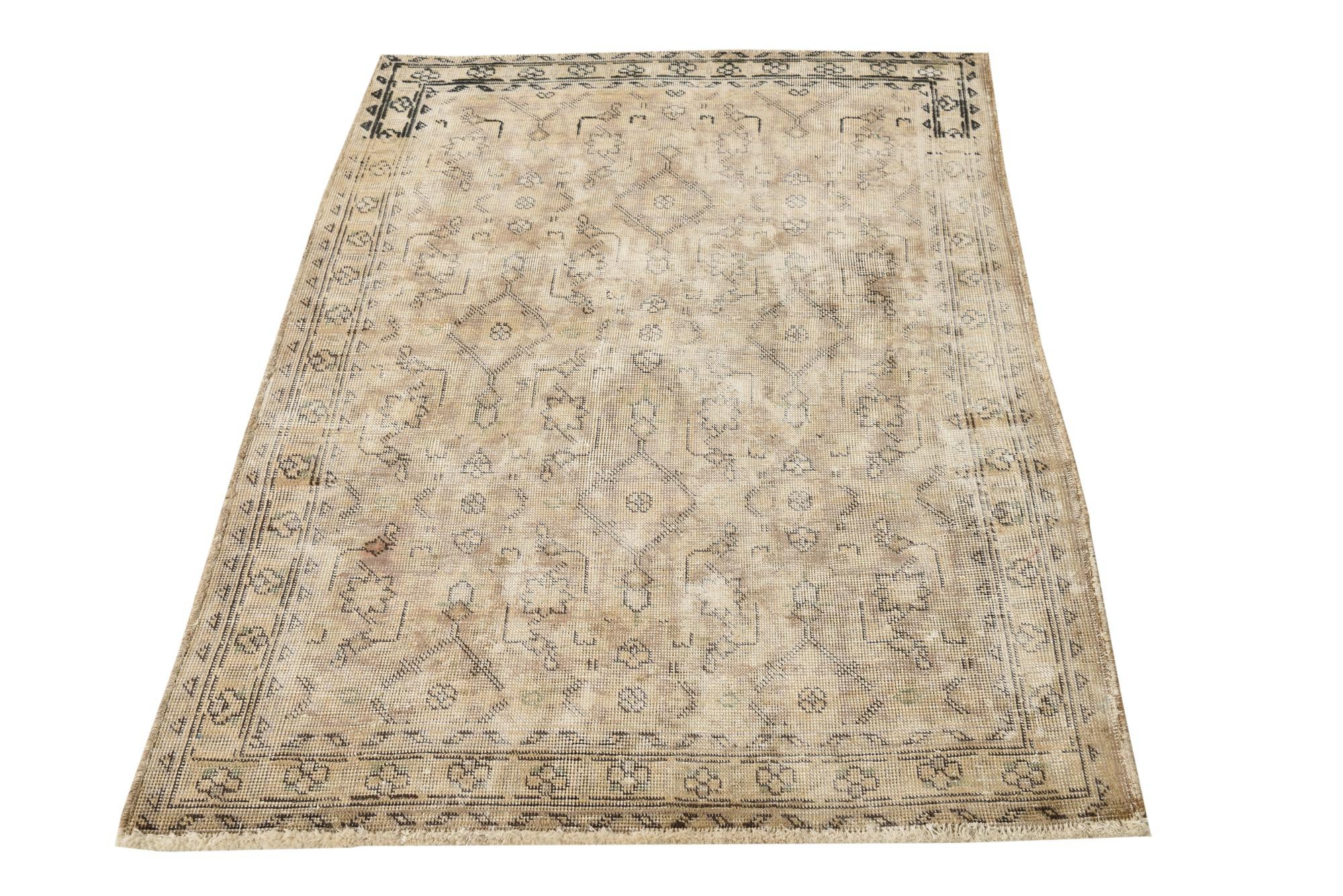 3' 3 x 5' Hand Knotted Ultra Vintage Persian Wool Rug