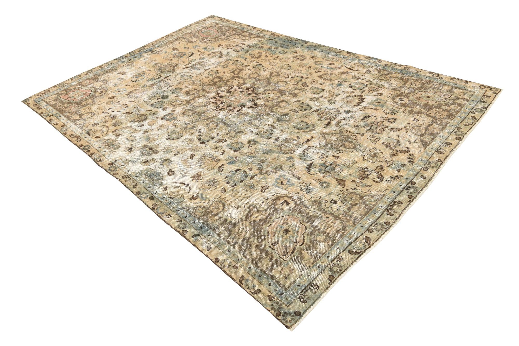 6' 5 x 9' 4 Hand Knotted Ultra Vintage Persian Wool Rug