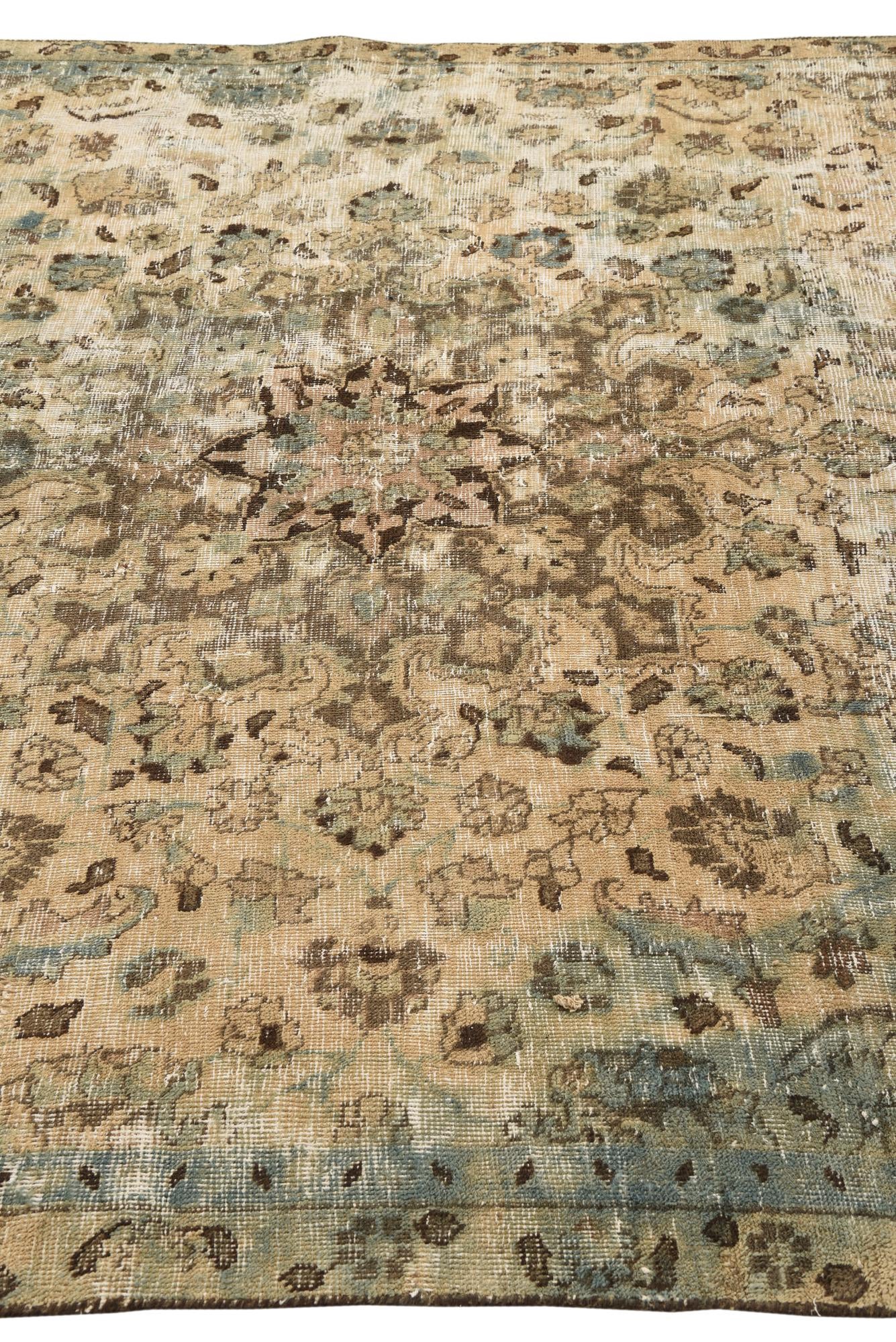 6' 5 x 9' 4 Hand Knotted Ultra Vintage Persian Wool Rug