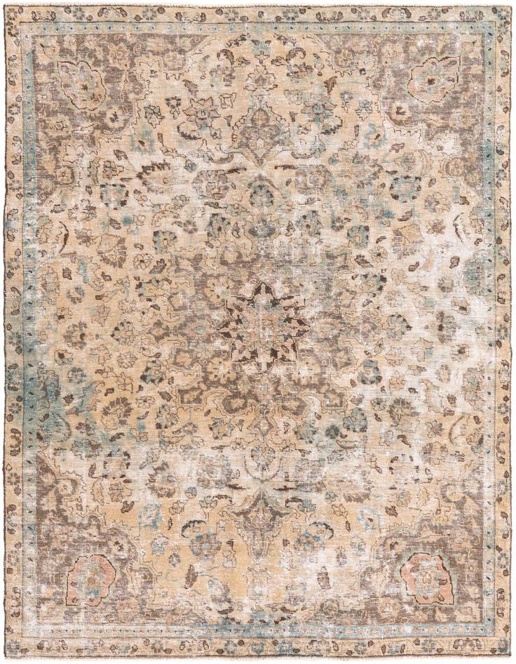 Detail image of 6' 5 x 9' 4 Hand Knotted Ultra Vintage Persian Wool Rug