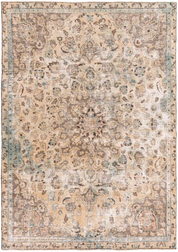 6' 5 x 9' 4 Hand Knotted Ultra Vintage Persian Wool Rug