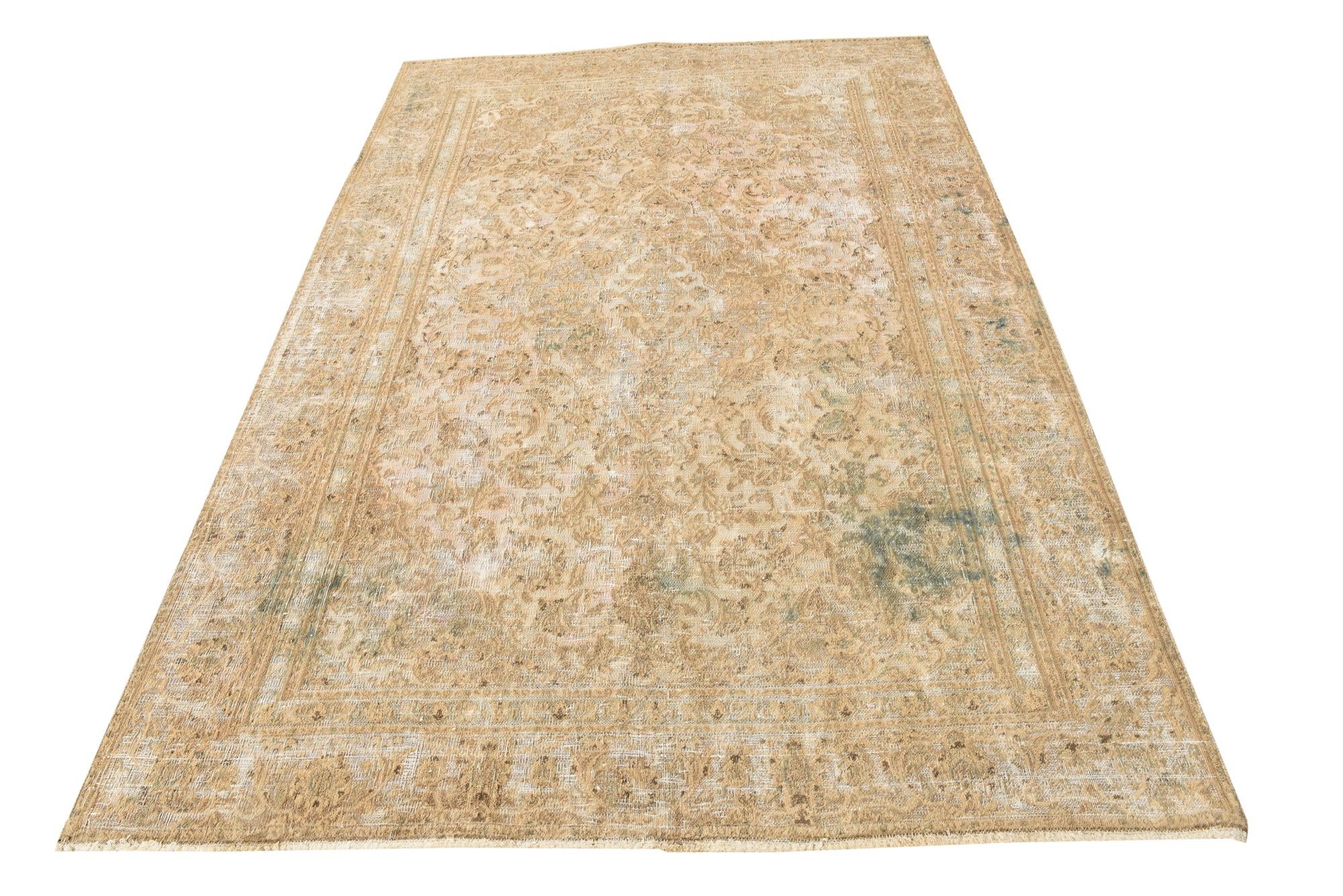 5' 10 x 9' 1 Hand Knotted Ultra Vintage Persian Wool Rug