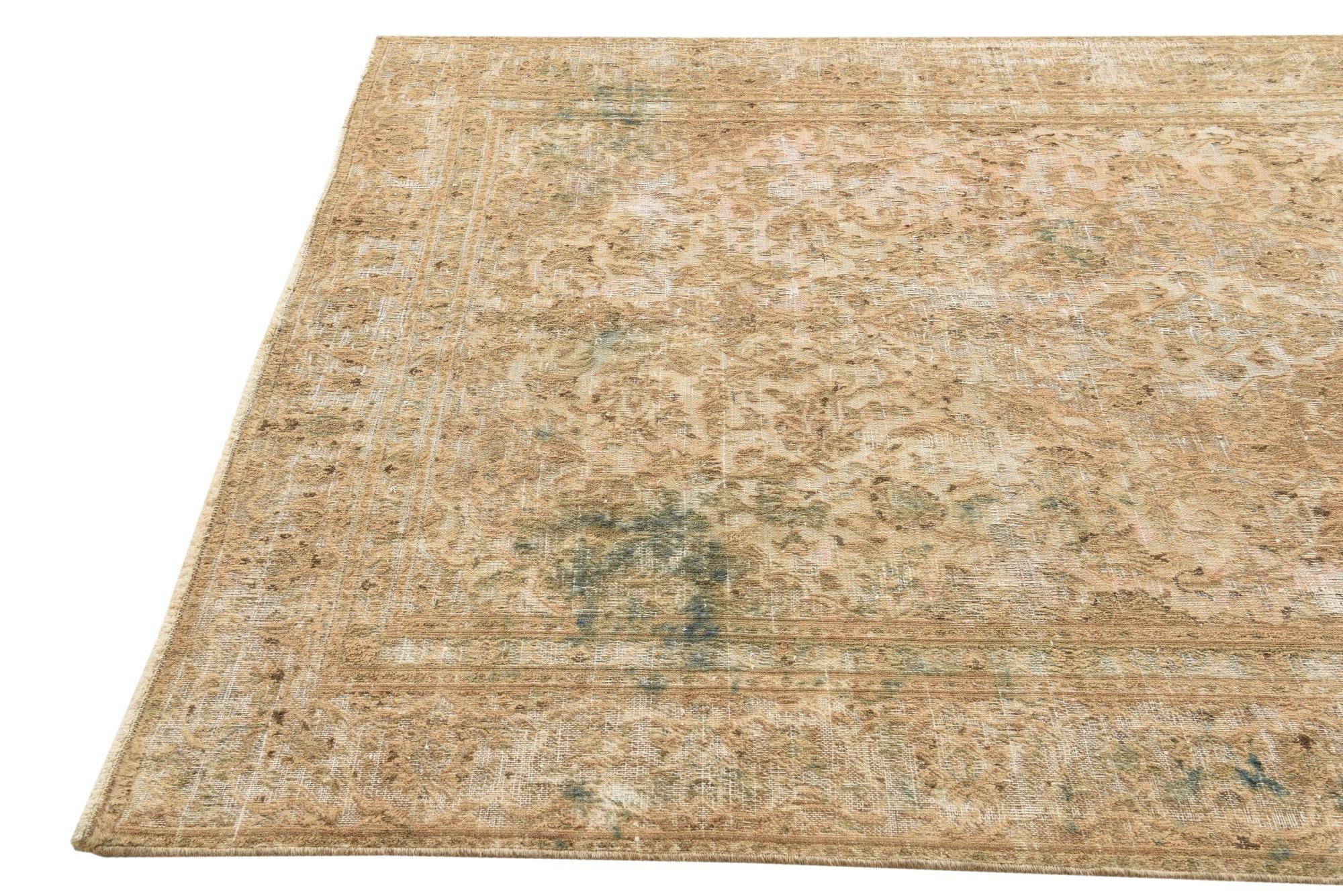 5' 10 x 9' 1 Hand Knotted Ultra Vintage Persian Wool Rug