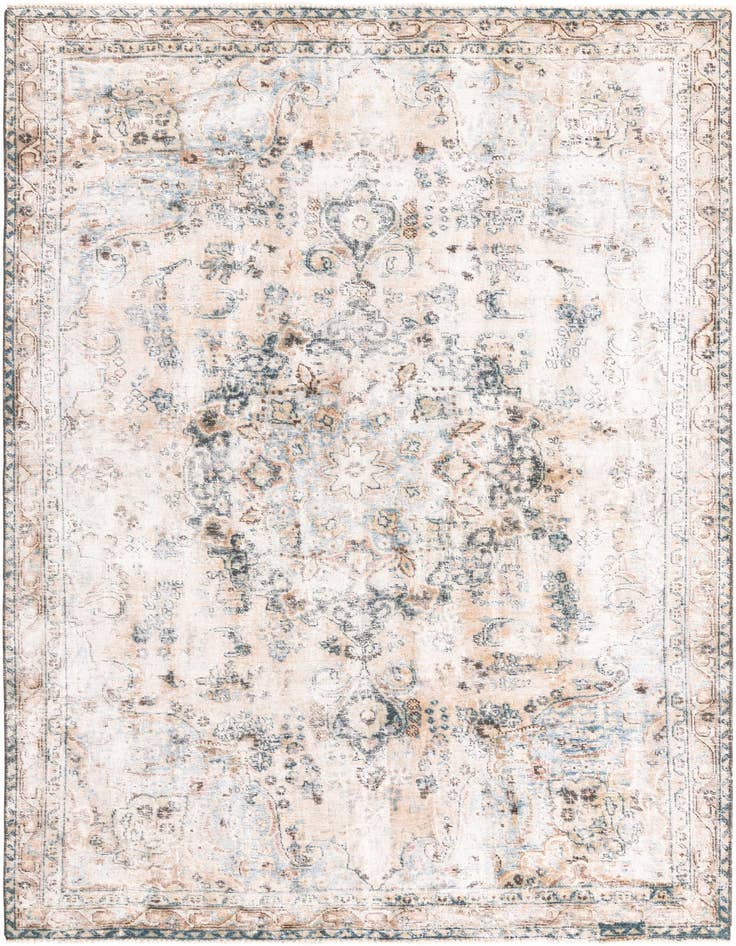 Detail image of 5' 8 x 8' 7 Hand Knotted Ultra Vintage Persian Wool Rug