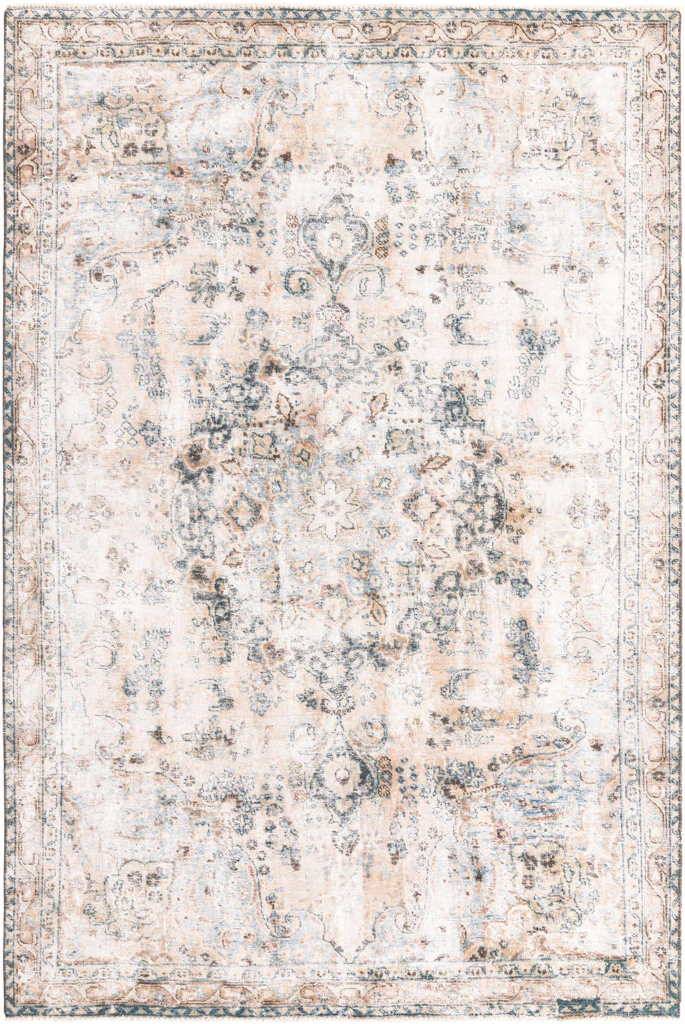 5' 8 x 8' 7 Hand Knotted Ultra Vintage Persian Wool Rug