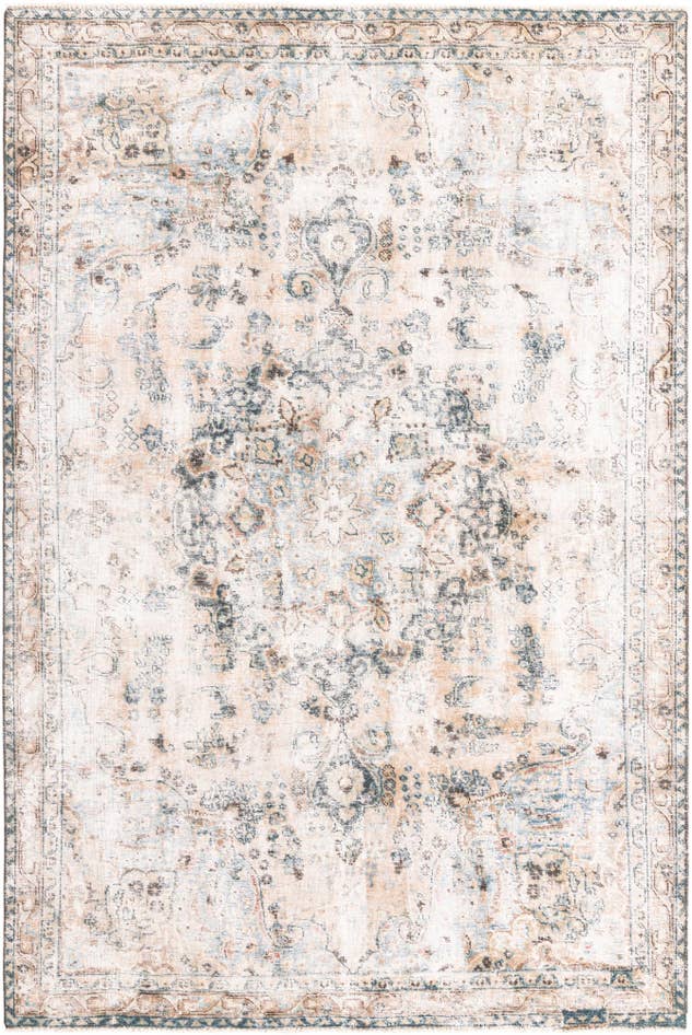 Detail image of 5' 8 x 8' 7 Hand Knotted Ultra Vintage Persian Wool Rug