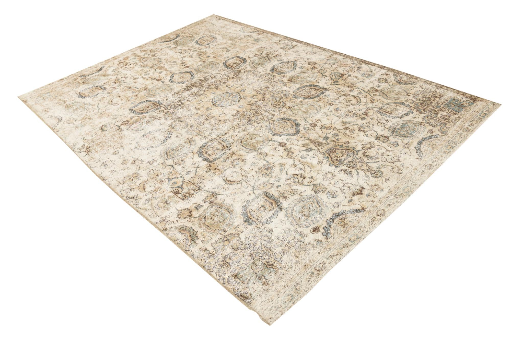 7' 1 x 10' Hand Knotted Ultra Vintage Persian Wool Rug