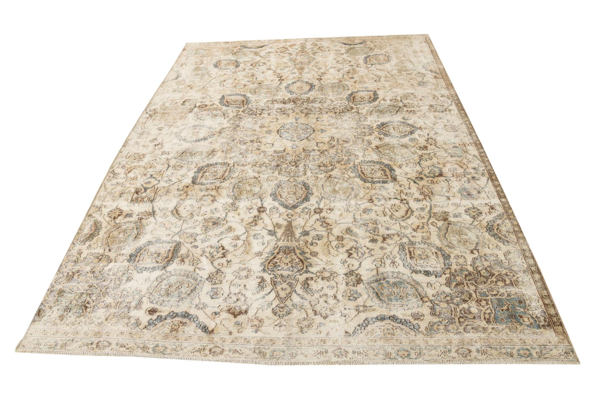 7' 1 x 10' Hand Knotted Ultra Vintage Persian Wool Rug