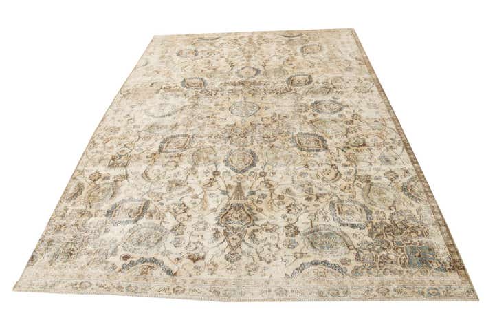 7' 1 x 10' Hand Knotted Ultra Vintage Persian Wool Rug
