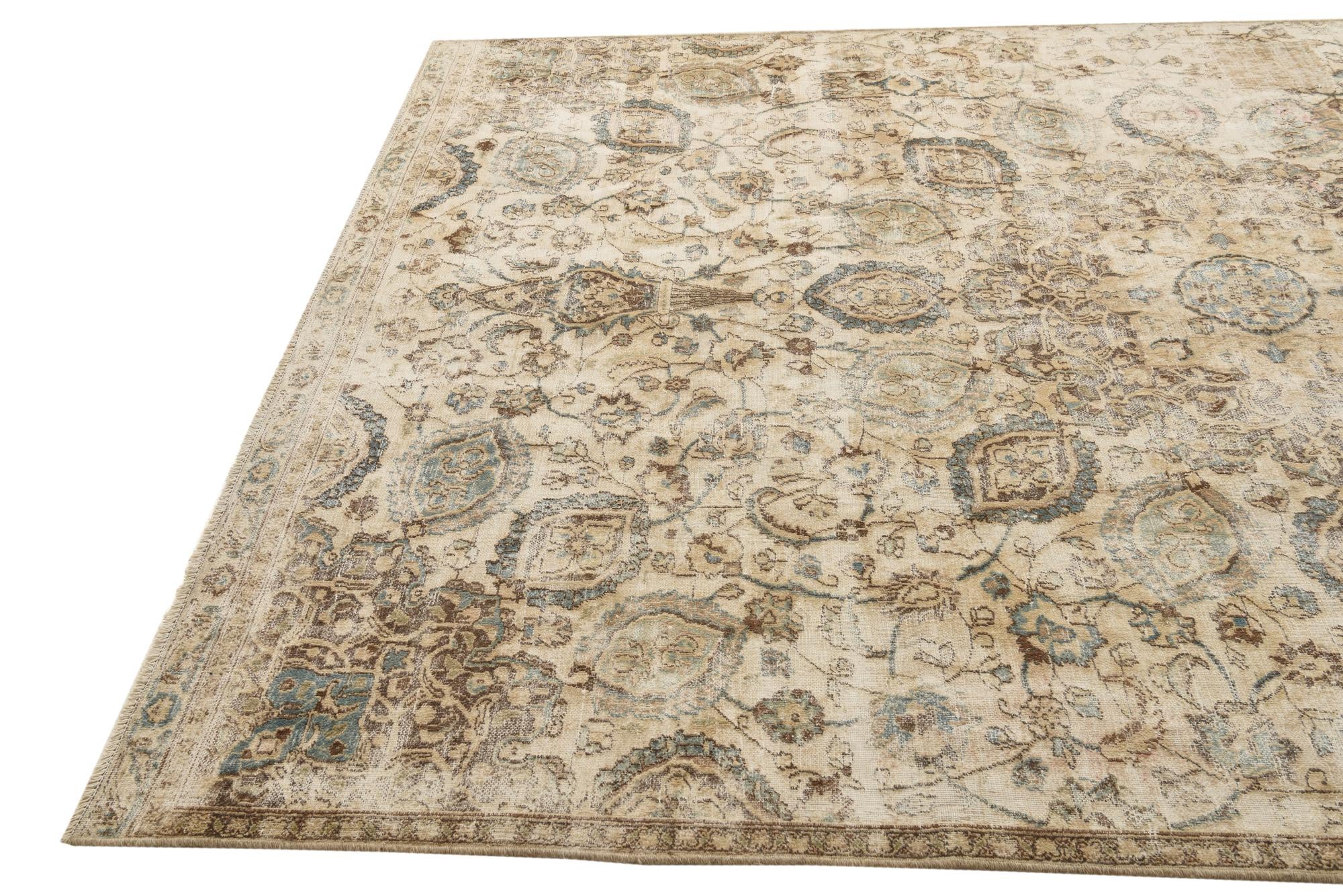 7' 1 x 10' Hand Knotted Ultra Vintage Persian Wool Rug