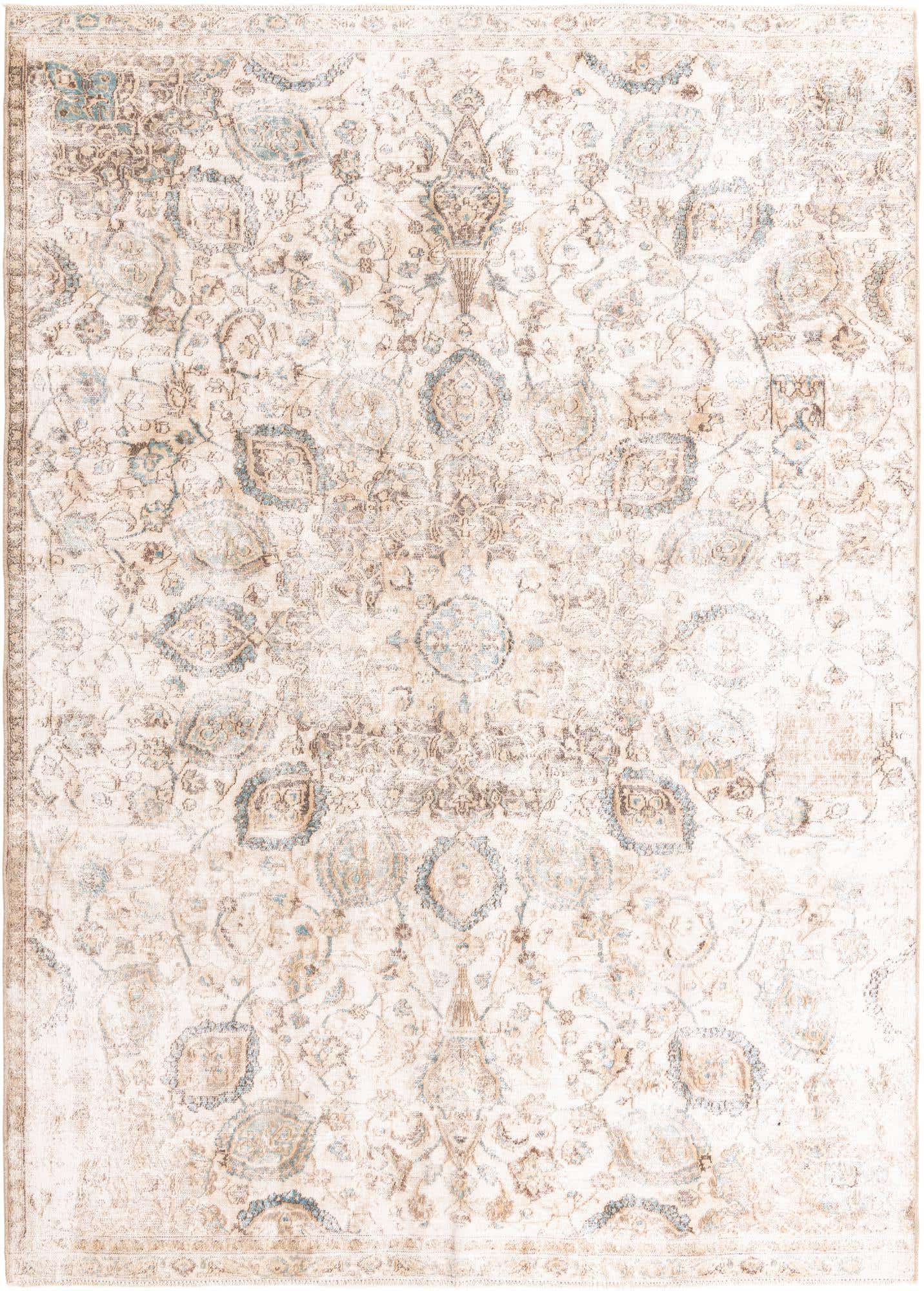 7' 1 x 10' Hand Knotted Ultra Vintage Persian Wool Rug