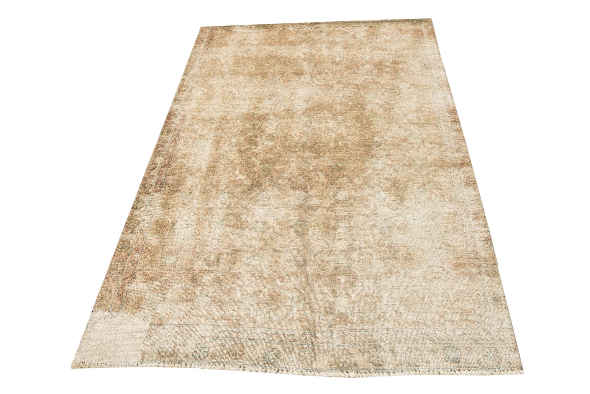 3' 10 x 6' 3 Hand Knotted Ultra Vintage Persian Wool Rug