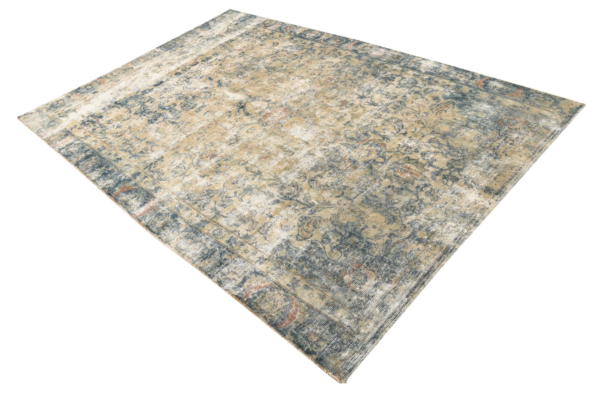 6' x 8' 9 Hand Knotted Ultra Vintage Persian Wool Rug