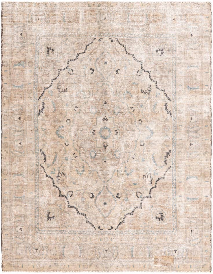 Detail image of 6' 2 x 9' Hand Knotted Ultra Vintage Persian Wool Rug
