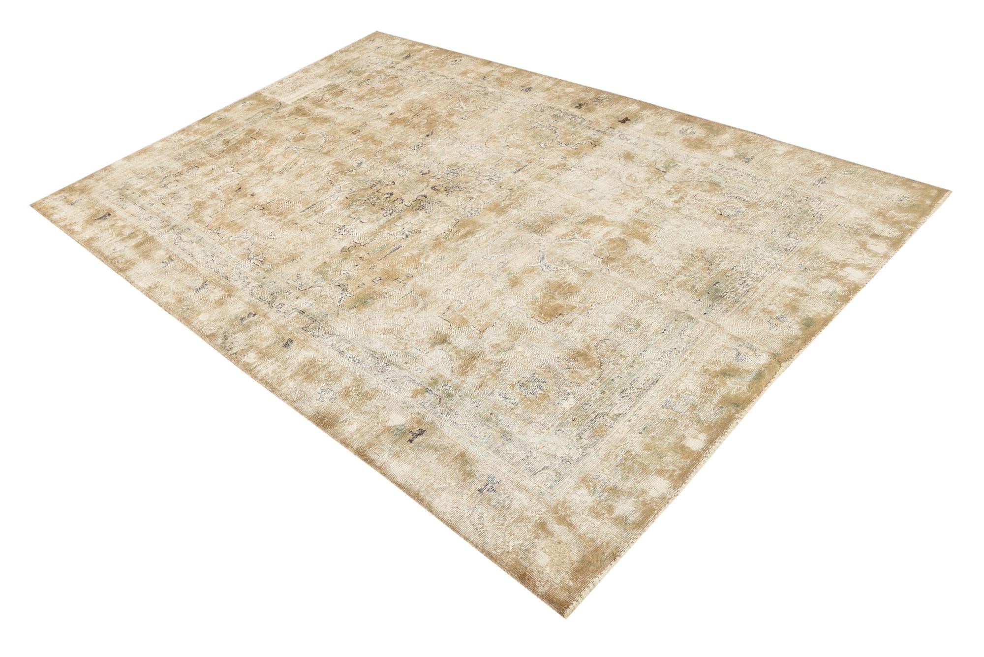 5' 8 x 8' 3 Hand Knotted Ultra Vintage Persian Wool Rug