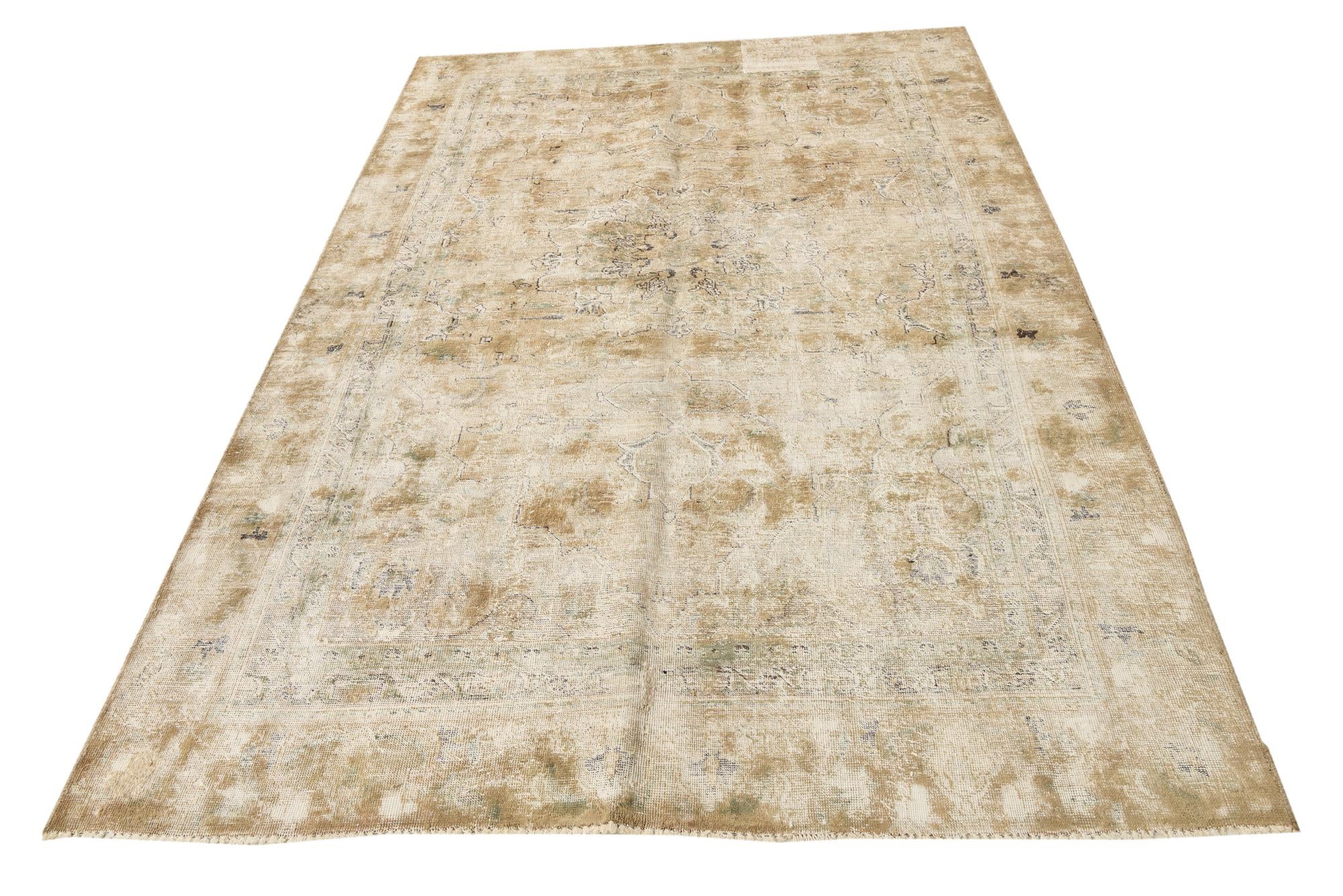 5' 8 x 8' 3 Hand Knotted Ultra Vintage Persian Wool Rug