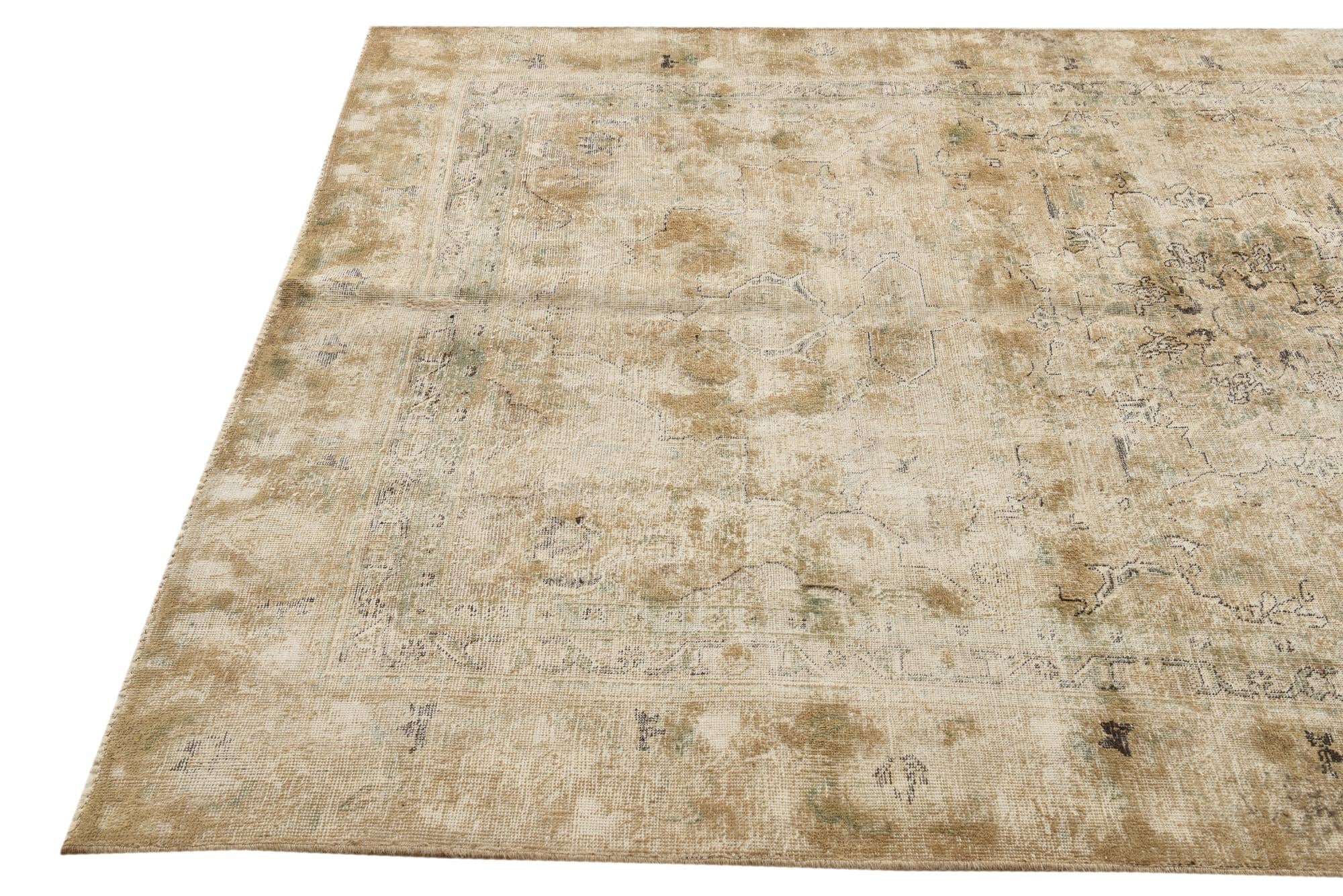 5' 8 x 8' 3 Hand Knotted Ultra Vintage Persian Wool Rug