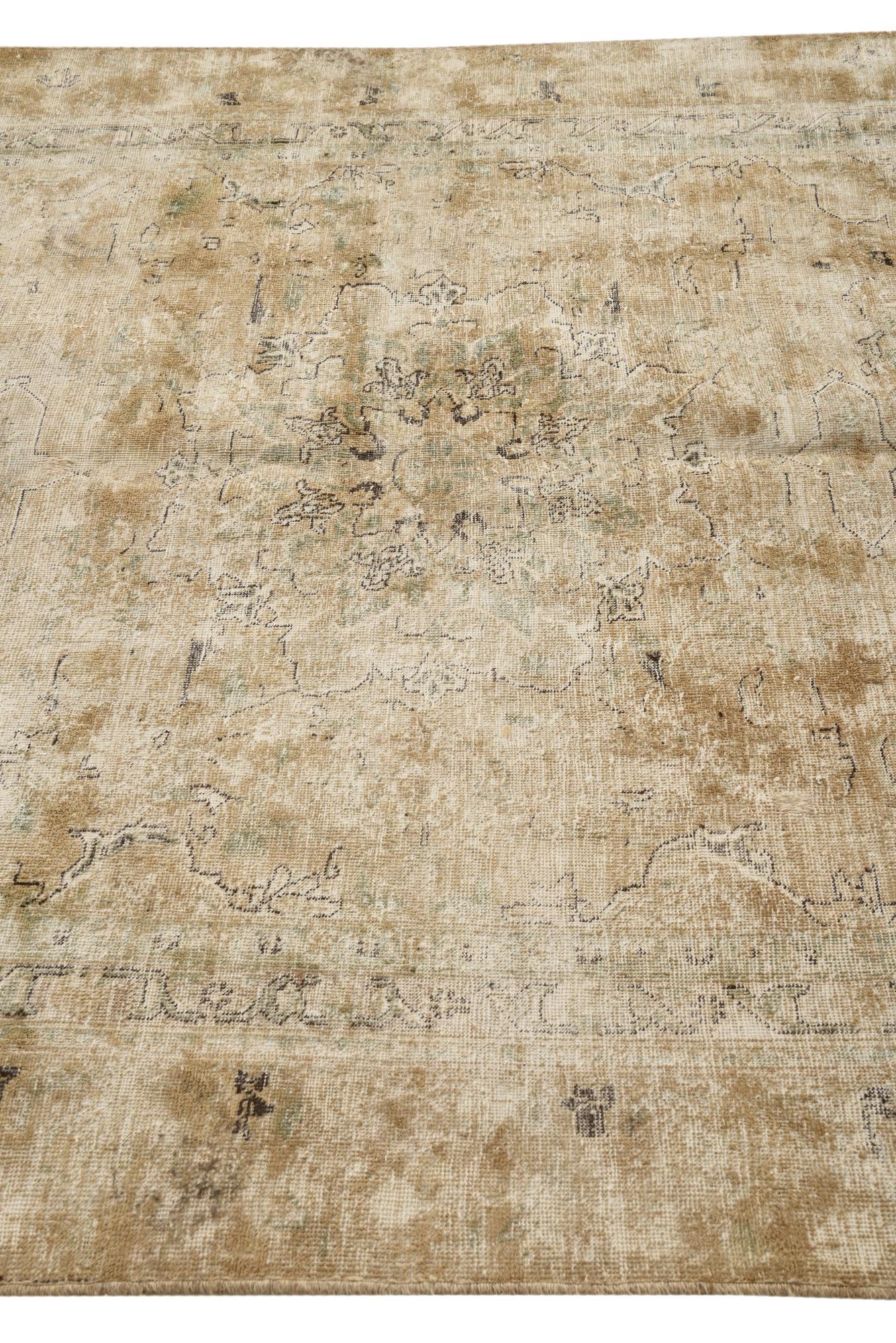 5' 8 x 8' 3 Hand Knotted Ultra Vintage Persian Wool Rug