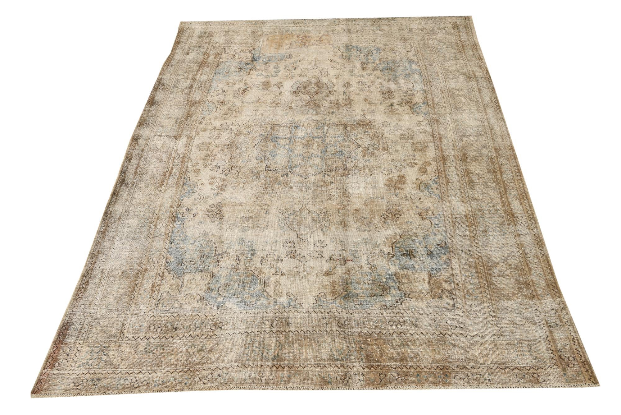 6' 6 x 9' 5 Hand Knotted Ultra Vintage Persian Wool Rug