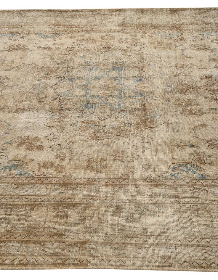 Detail image of 6' 6 x 9' 5  Hand Knotted Ultra Vintage Persian Wool Rug