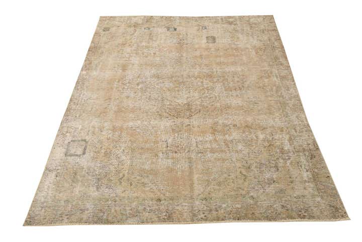 7' x 9' 9 Hand Knotted Ultra Vintage Persian Wool Rug