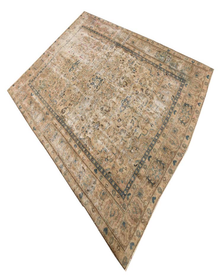 Detail image of 6' 1 x 8' 9  Hand Knotted Ultra Vintage Persian Wool Rug