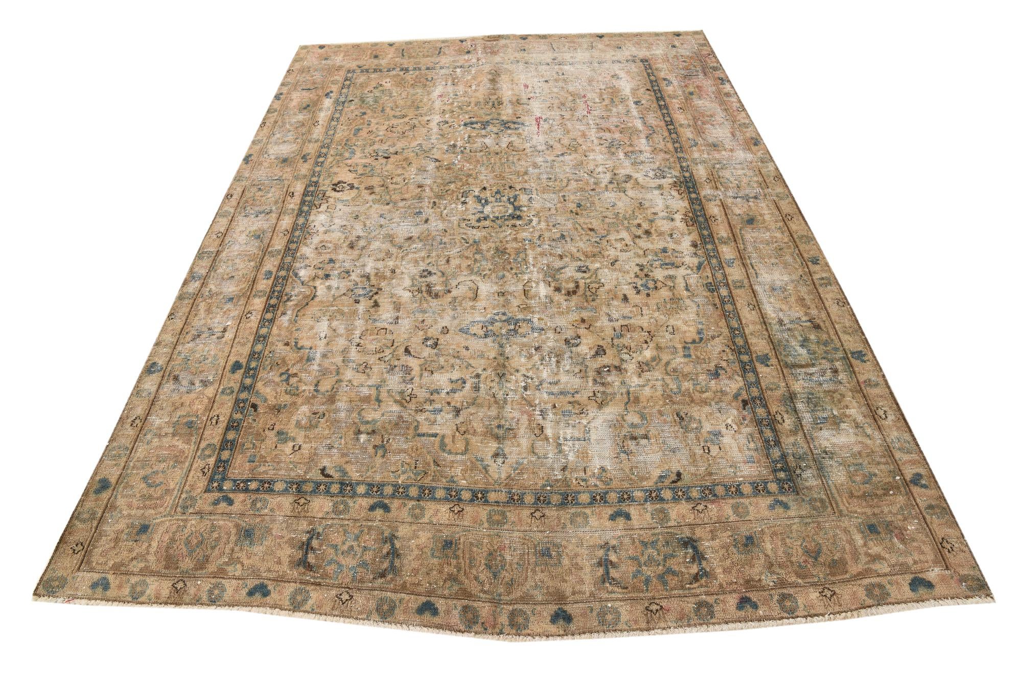 6' 1 x 8' 9 Hand Knotted Ultra Vintage Persian Wool Rug