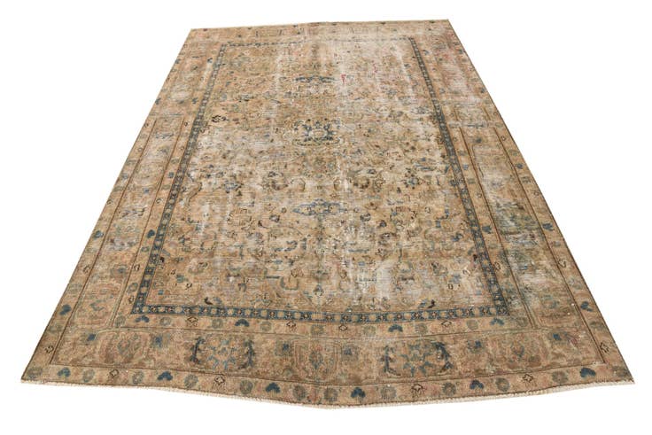 Detail image of 6' 1 x 8' 9 Hand Knotted Ultra Vintage Persian Wool Rug