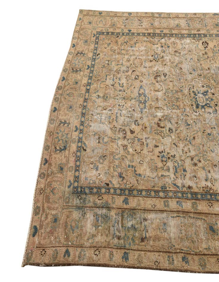 Detail image of 6' 1 x 8' 9  Hand Knotted Ultra Vintage Persian Wool Rug