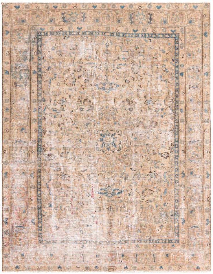 Detail image of 6' 1 x 8' 9 Hand Knotted Ultra Vintage Persian Wool Rug