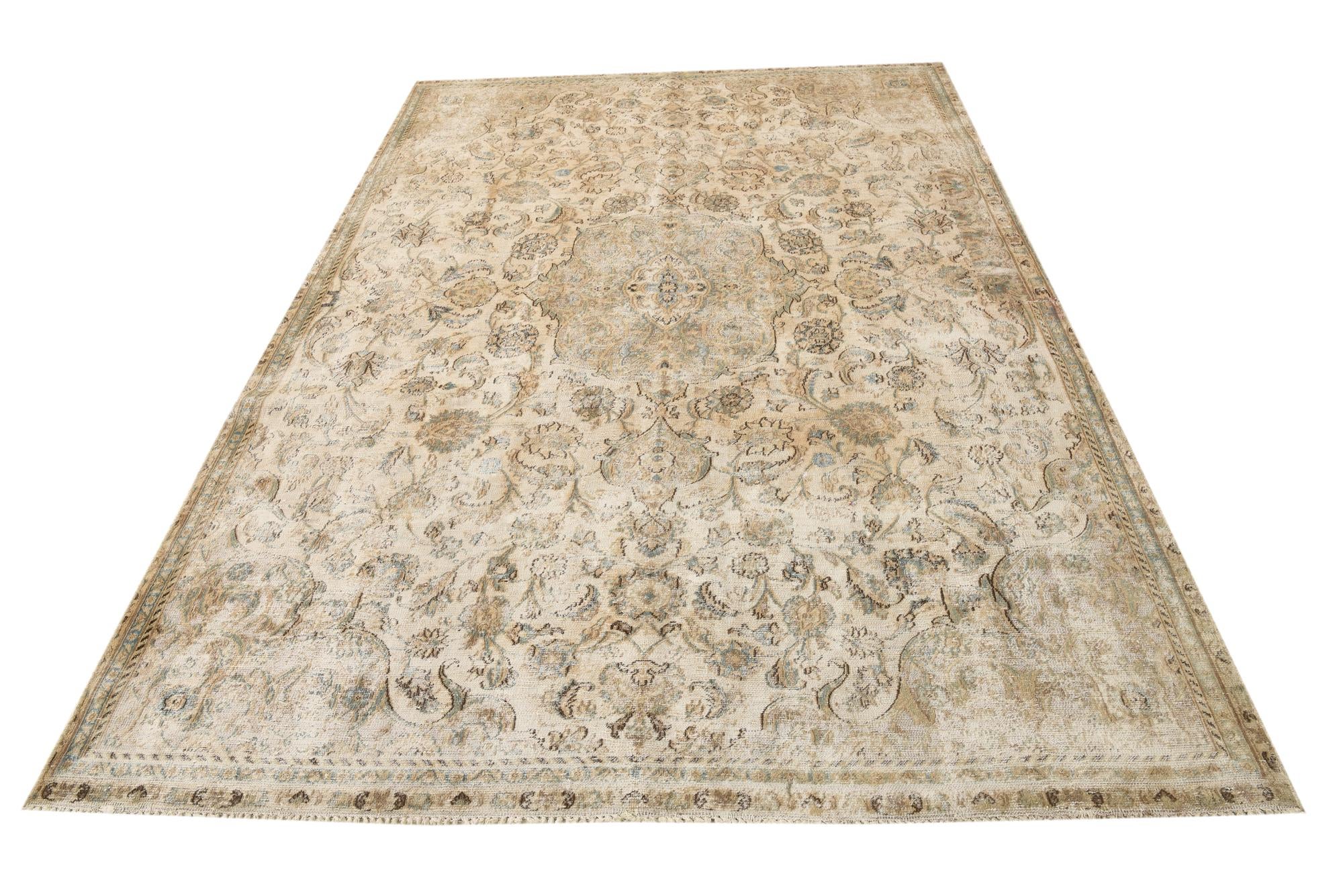 7' 1 x 10' 7 Hand Knotted Ultra Vintage Persian Wool Rug