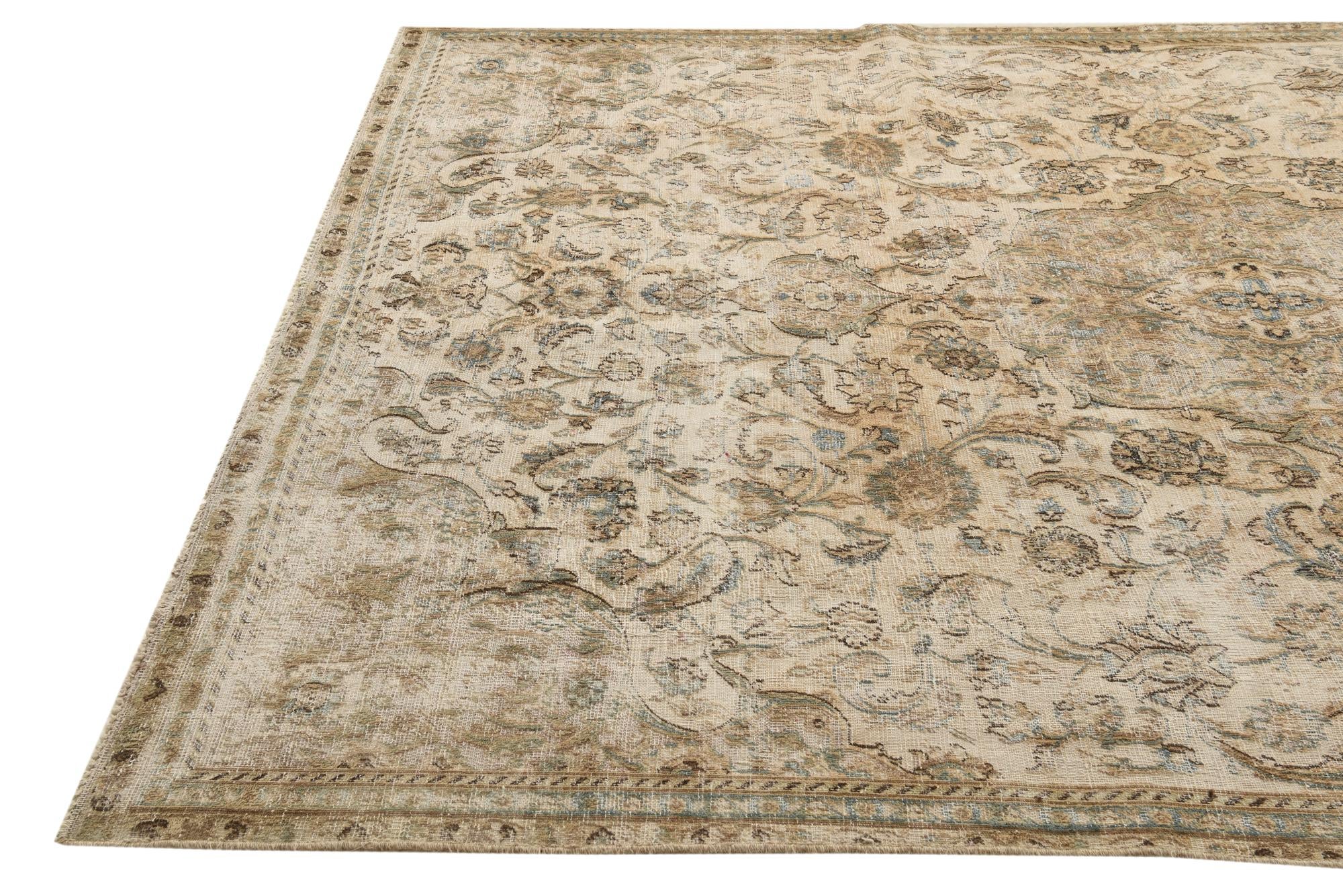 7' 1 x 10' 7 Hand Knotted Ultra Vintage Persian Wool Rug
