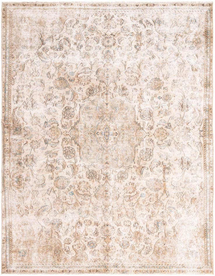 Detail image of 7' 1 x 10' 7 Hand Knotted Ultra Vintage Persian Wool Rug