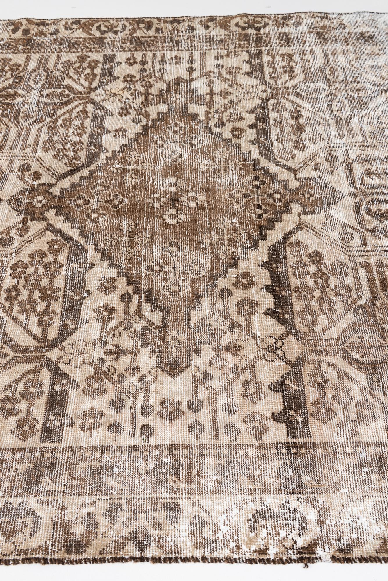 6' 1 x 9' Hand Knotted Ultra Vintage Persian Wool Rug