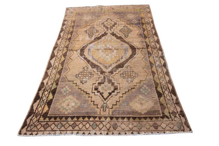 4' 5 x 7' 7 Hand Knotted Ultra Vintage Persian Wool Rug